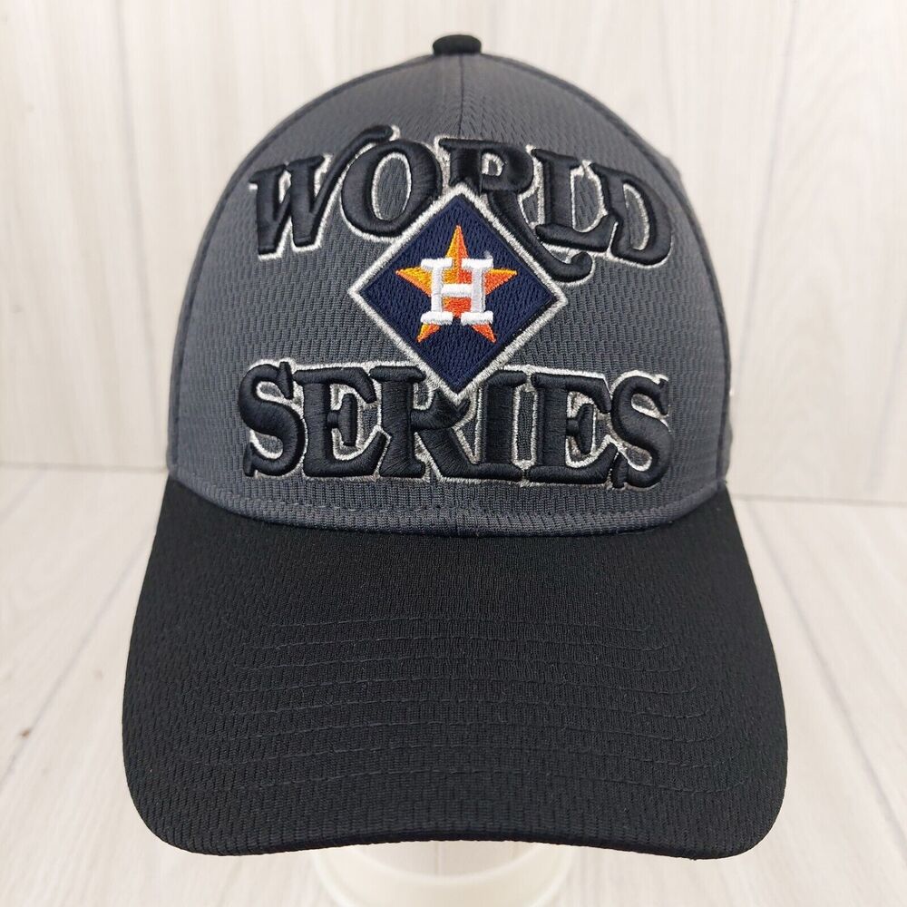 Houston Astros Hat Cap New Era 39Thirty Fitted Baseball MLB‎ World Series Gray